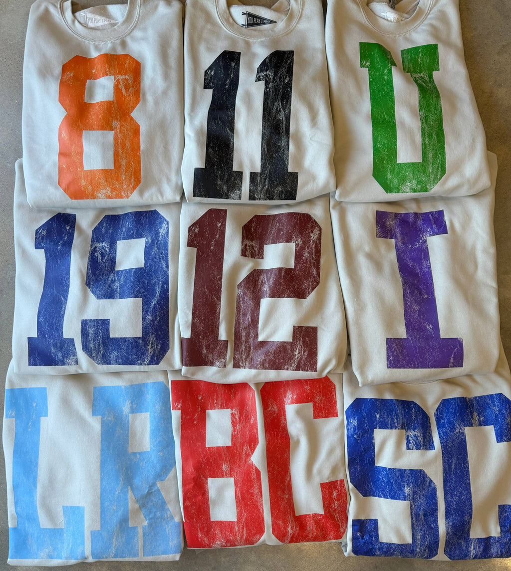 Custom #1 Fan | Gameday Sweatshirt | Graphic Tee: L