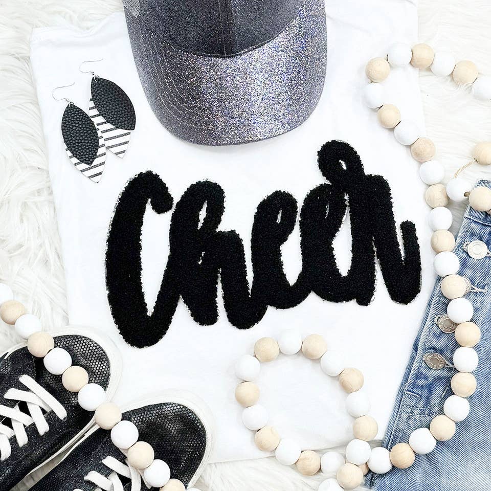 Cursive Cheer Chenille Patch Sweatshirt