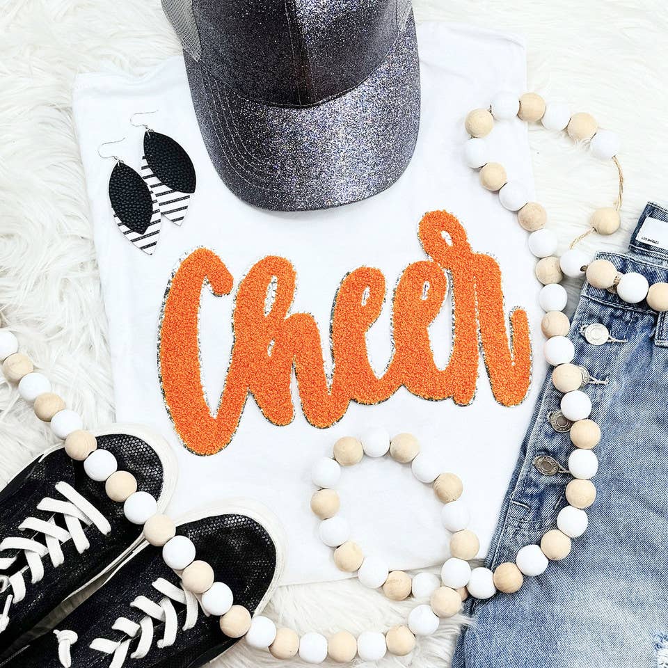 Cursive Cheer Chenille Patch Sweatshirt